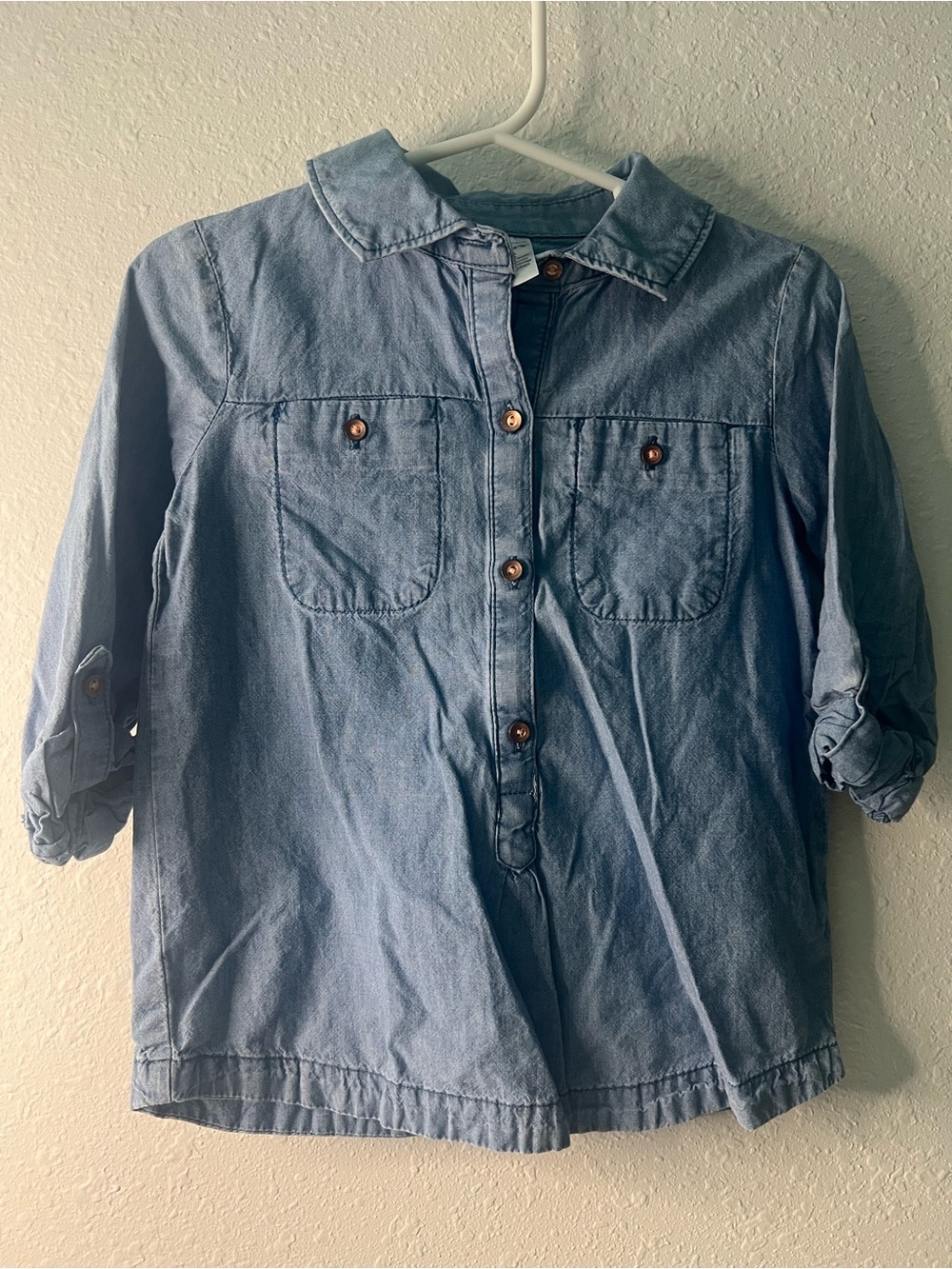 Girls 3T Carter’s Denim Half Button-Up Shirt